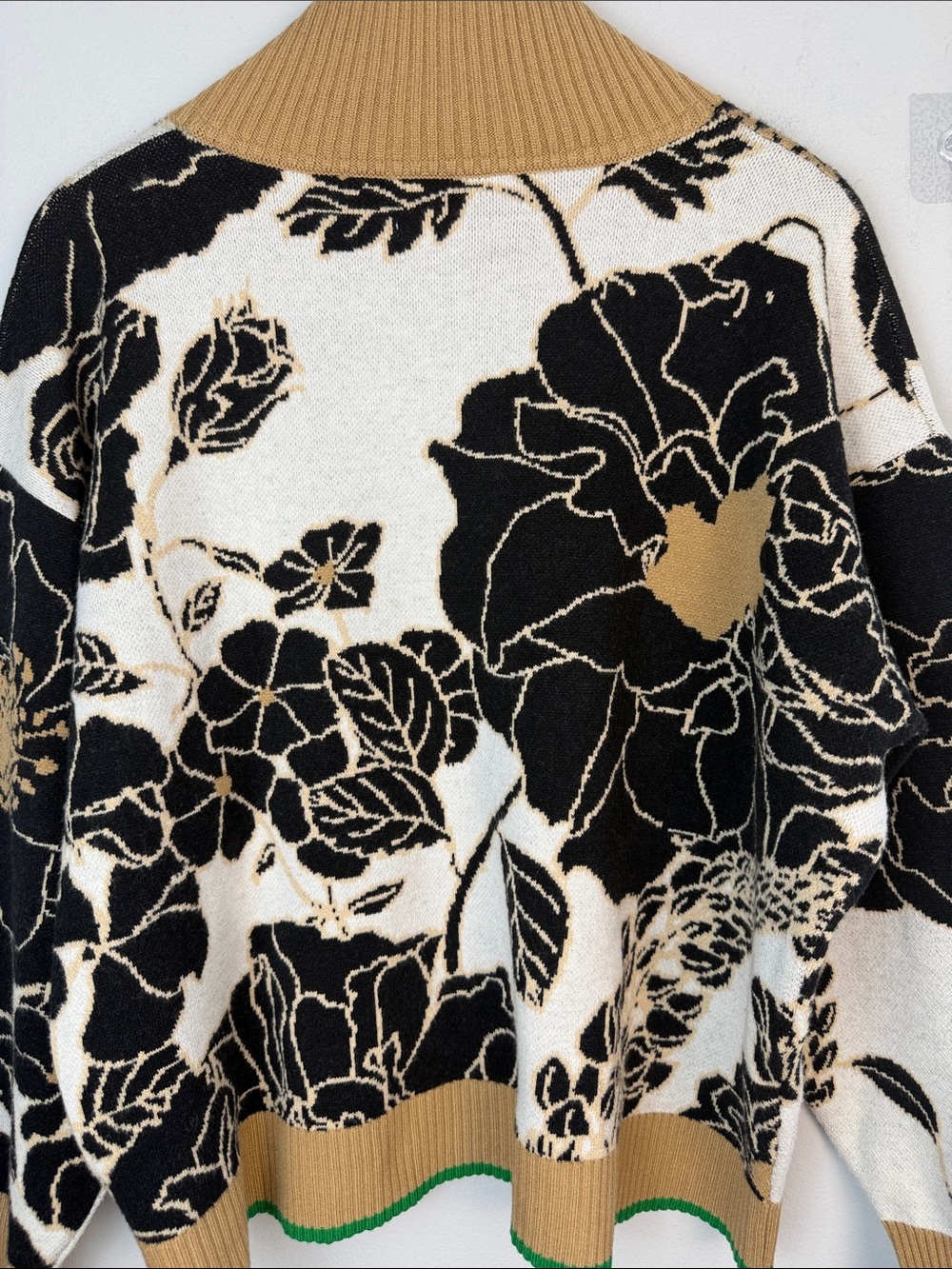 Anthropologie Maeve Montana Mock Neck Half Zip Sweater Medium Floral Cozy Office - Picture 12 of 16
